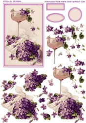 VINTAGE VIOLETS TOPPER WITH DECOUPAGE