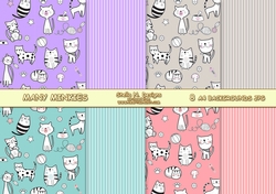MANY MINKIES A4 BACKGROUND KIT