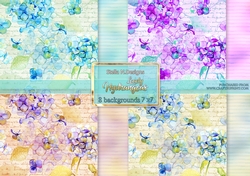 LOVELY HYDRANGEAS CARDFRONT/BACKGROUND KIT 7X7