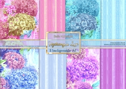 HYDRANGEA LOVE CARDFRONT/BACKGROUND KIT A5