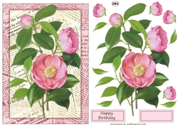 BOTANICAL CAMELIA DECOUPAGE TOPPER