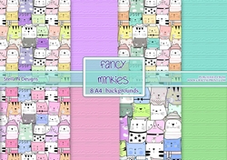 FANCY MINKIES A4 BACKGROUND KIT