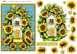 SUNFLOWER COTTAGE DECOUPAGE TOPPER