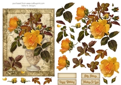 AUTUMN ROSES DECOUPAGE TOPPER