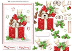 CHRISTMAS PUPPY DECOUPAGE TOPPER