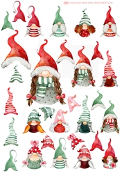 WINTER GNOME GIRLS DECOUPAGE