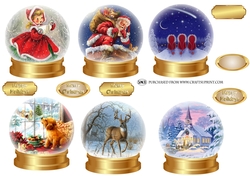 SNOW GLOBES 1 DECOUPAGE