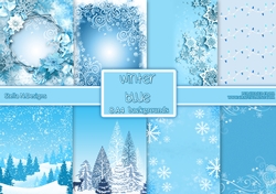 WINTER BLUE A4 BACKGROUND KIT