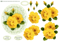 BIRTHDAY ROSES YELLOW TOPPER