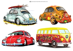 VW BEETLES DECOUPAGE