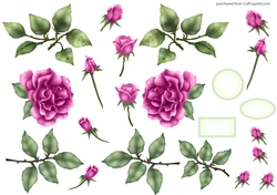 ELEGANT ROSE DECOUPAGE PINK