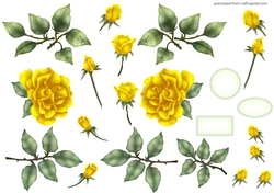 ELEGANT ROSE DECOUPAGE YELLOW
