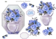 DELICATE BLUE ROSES DECOUPAGE TOPPER
