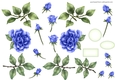 ELEGANT ROSE DECOUPAGE BLUE