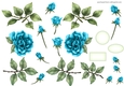 ELEGANT ROSE DECOUPAGE TEAL