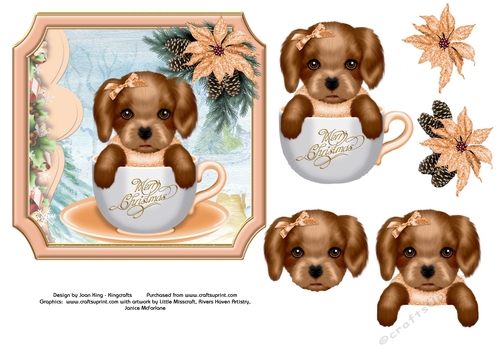 Cute puppy in peach