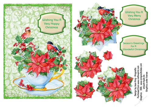Cup of Poinsettias