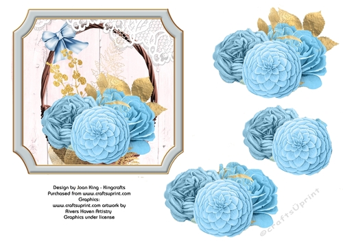 Basket of blue roses