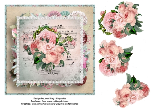 Pink floral roses and lace