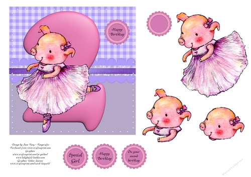 Ballerina pig second birthday