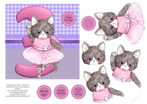 Ballerina cat third birthday