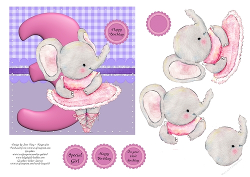 Ballerina elephant third birthday