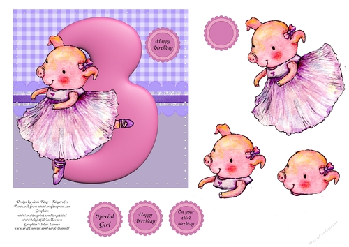Ballerina pig third birthday