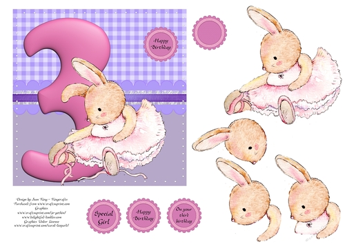 Ballerina rabbit third birthday