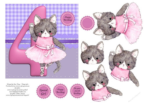 Ballerina cat fourth birthday
