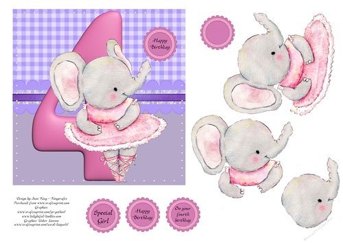 Ballerina Elephant fourth birthday