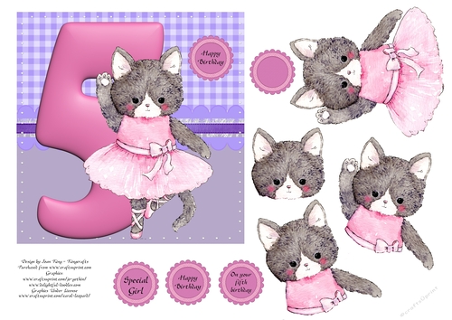 Ballerina cat fifth birthday