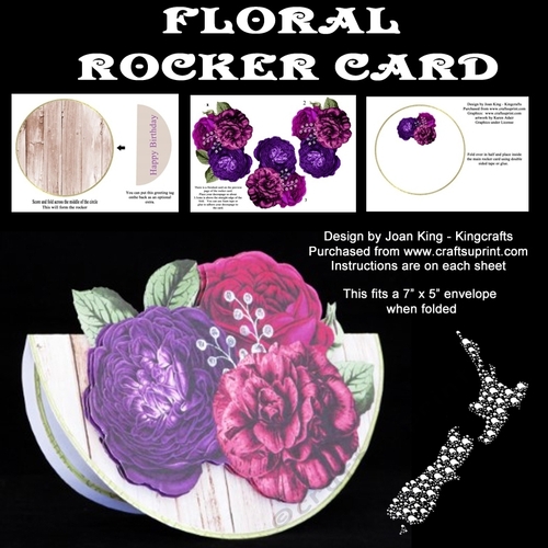 Floral roses Rocker Card