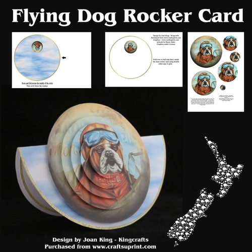 Flying dog rocker card