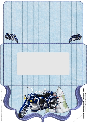 Blue motorbike money voucher wallet