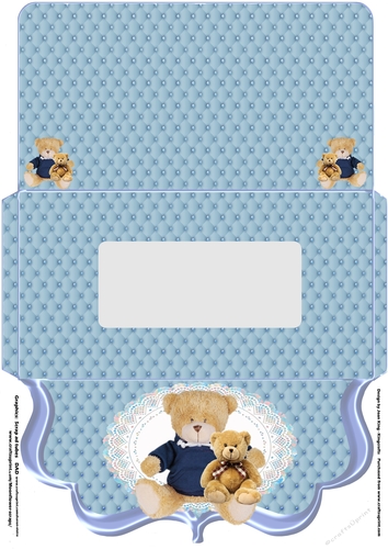 Blue Teddy Money Voucher envelope