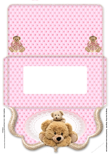 Pink Teddies money voucher wallet