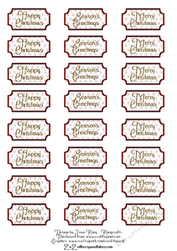 24 Red greeting tags for Christmas