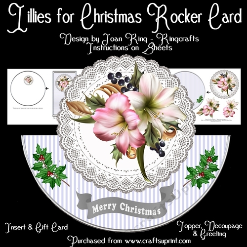 Lillies for Christmas rocker card