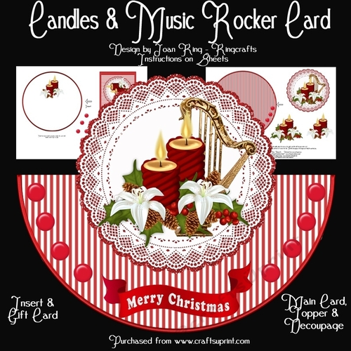 Christmas Candles & Music Rocker Card
