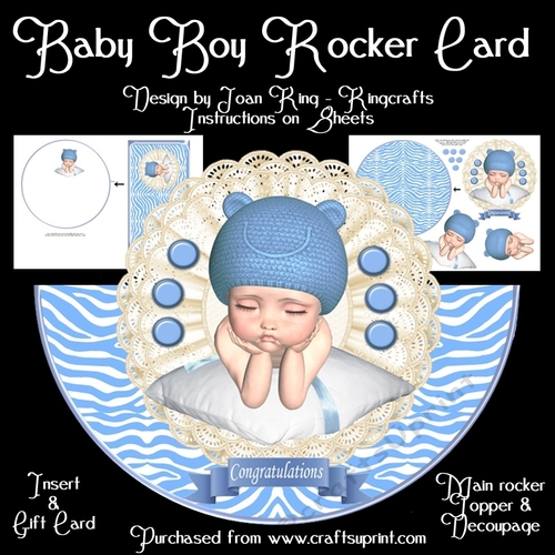 Baby boy rocker card