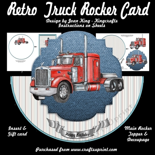 Retro truck Rocker Card