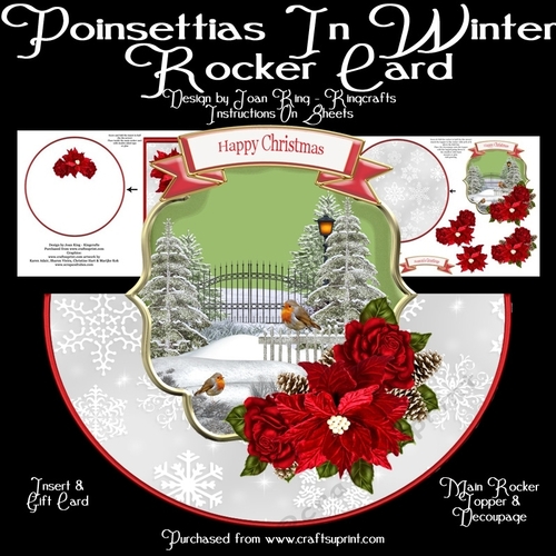 Poinsettias in Winter Rocker Card