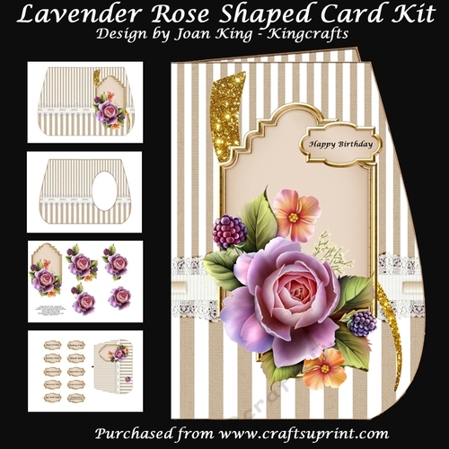 Lavender Rose Shaped Card Kit