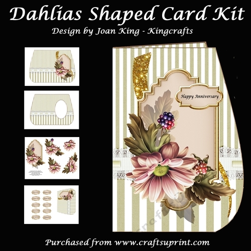 Dahlias Shaped Card Kit