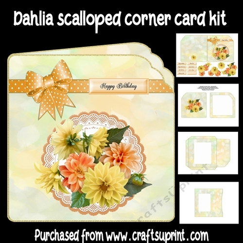 Dahlia scalloped corner card kit