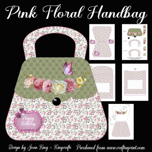 Pink floral handbag