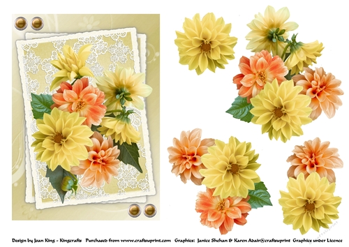 Yellow & Peach dahlias