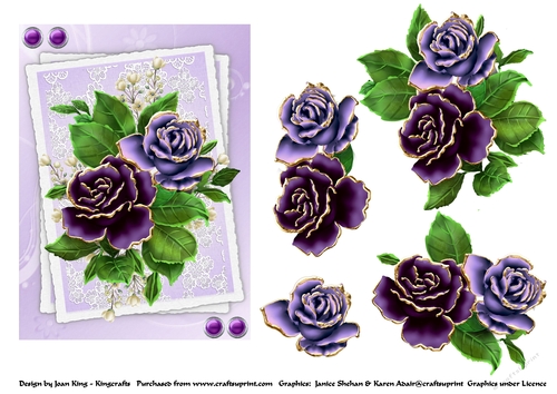 Purple and gold roses