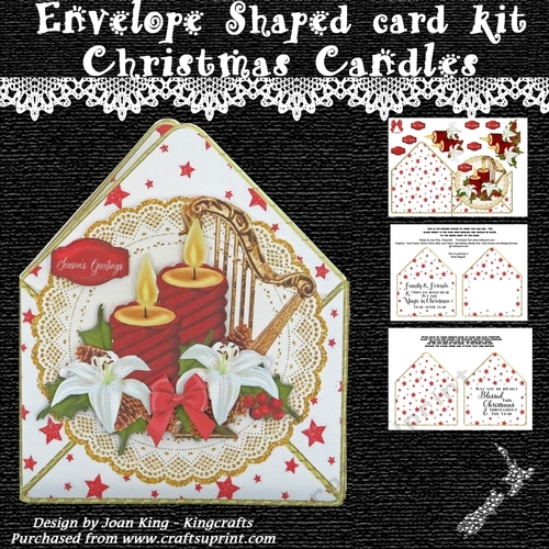 Envelope shaped card kit - Christmas Candles