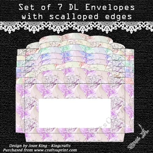 Set of 7 envelopes for any occasion DL size